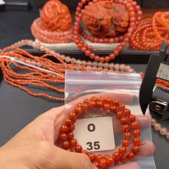 南红玛瑙未镶嵌多样性发货默认微瑕称重7mm