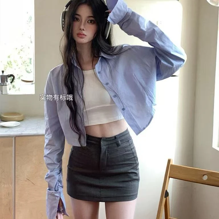 【卷王来了】个性衬衣女