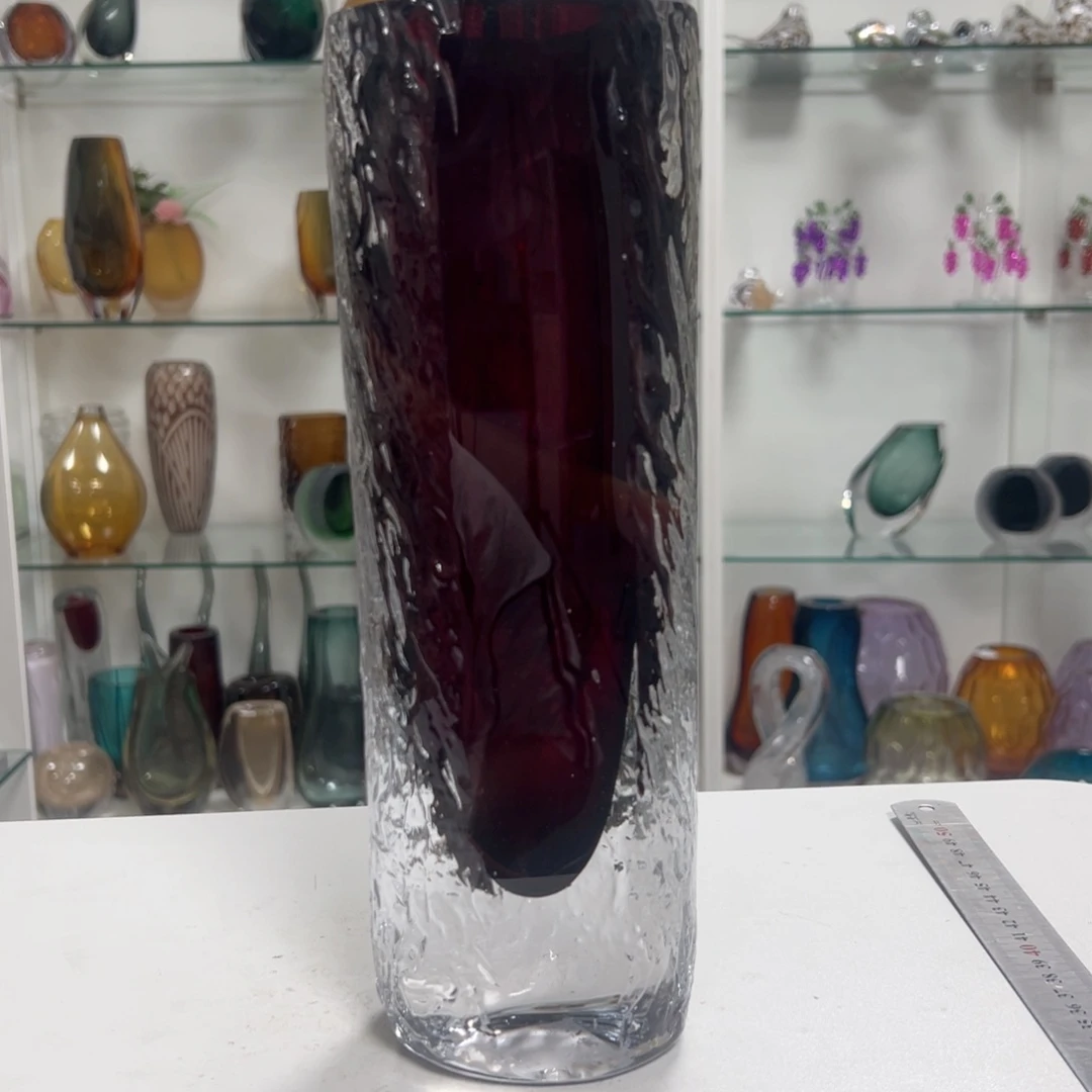 幻彩琉璃花瓶花器纯手工痕迹高度30