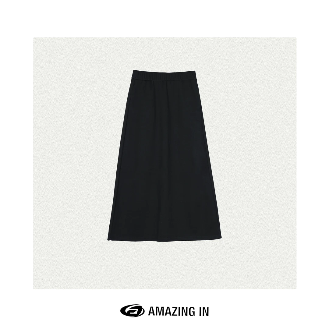 AMAZING IN | 羊绒x醋酸 | 慵懒风松紧腰半裙 A241229-RYJ-K7351