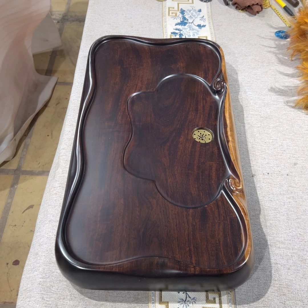 木非洲进口黑檀实木茶盘54x28x5
