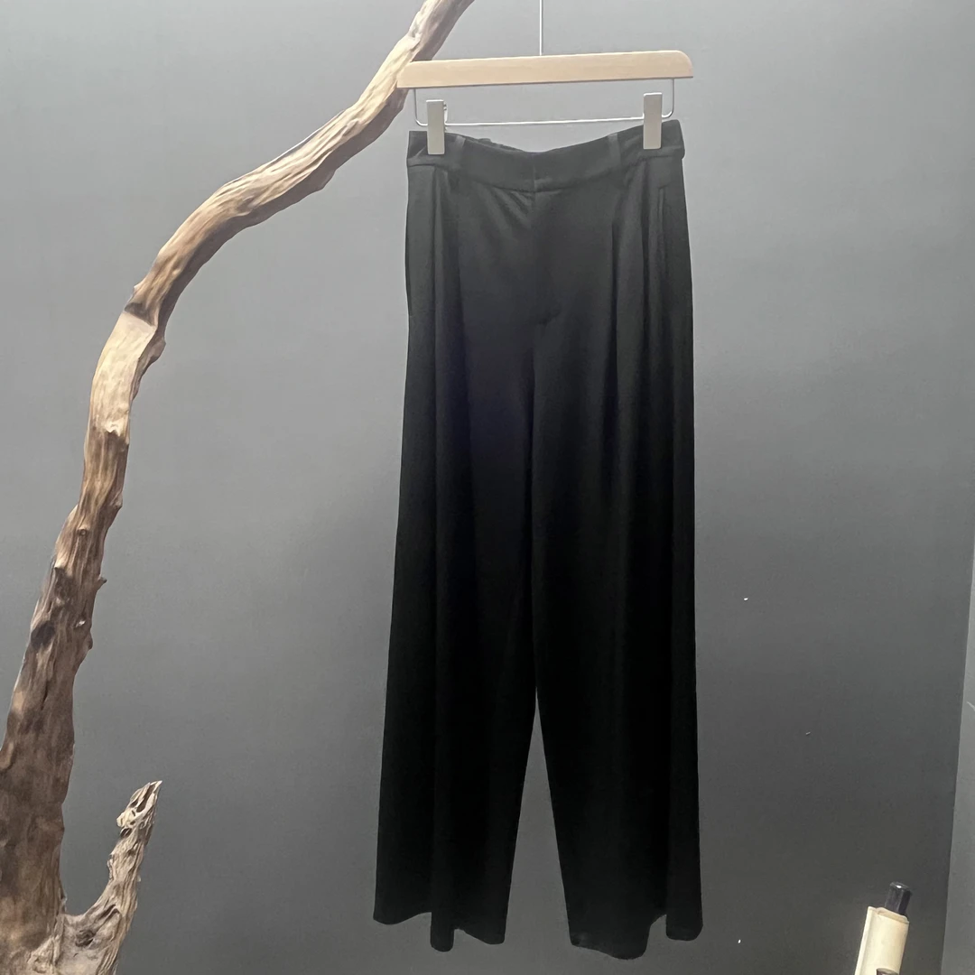 墨枝 直筒百搭醋酸休闲裤P900A534