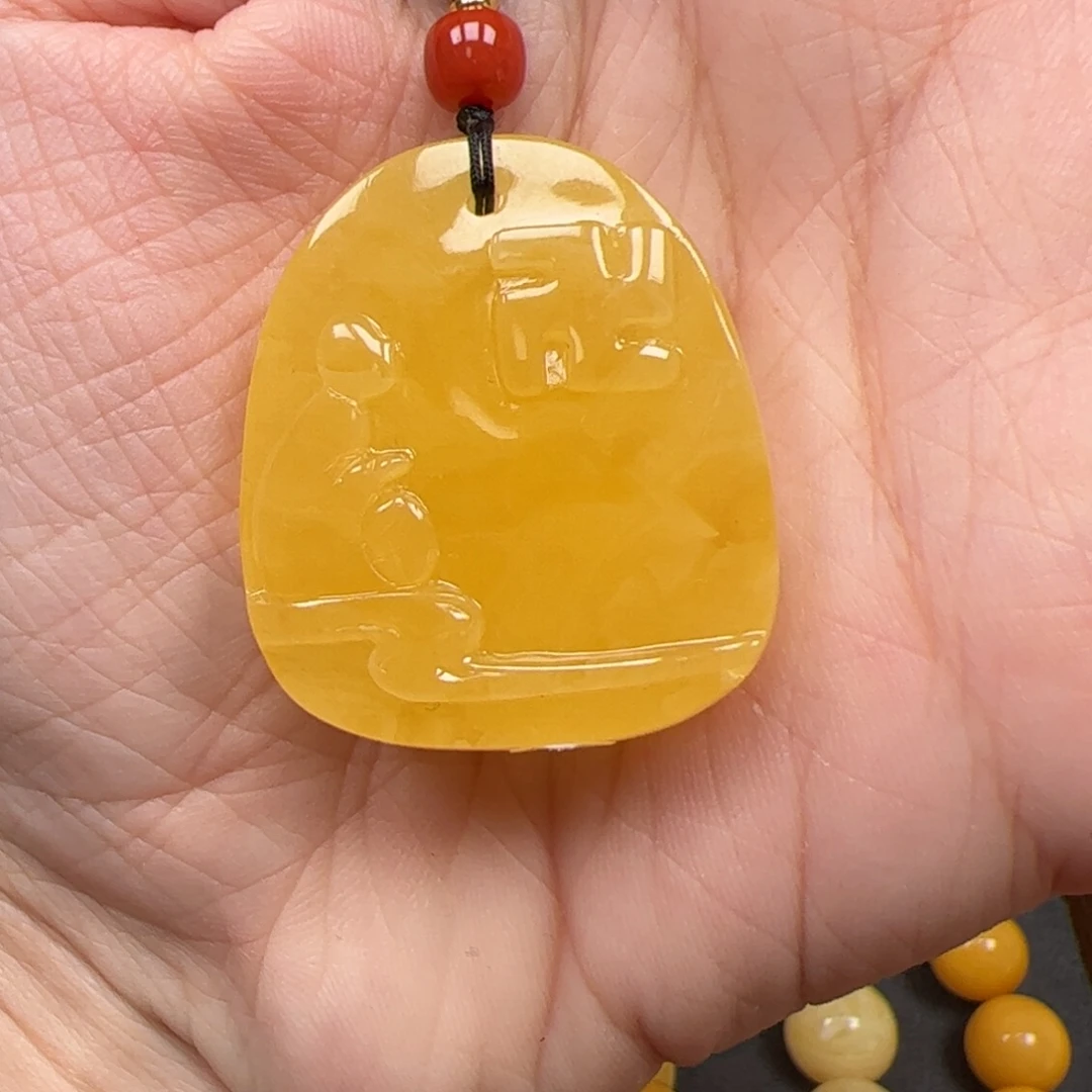 蜜蜡未镶嵌吊坠(赠链)