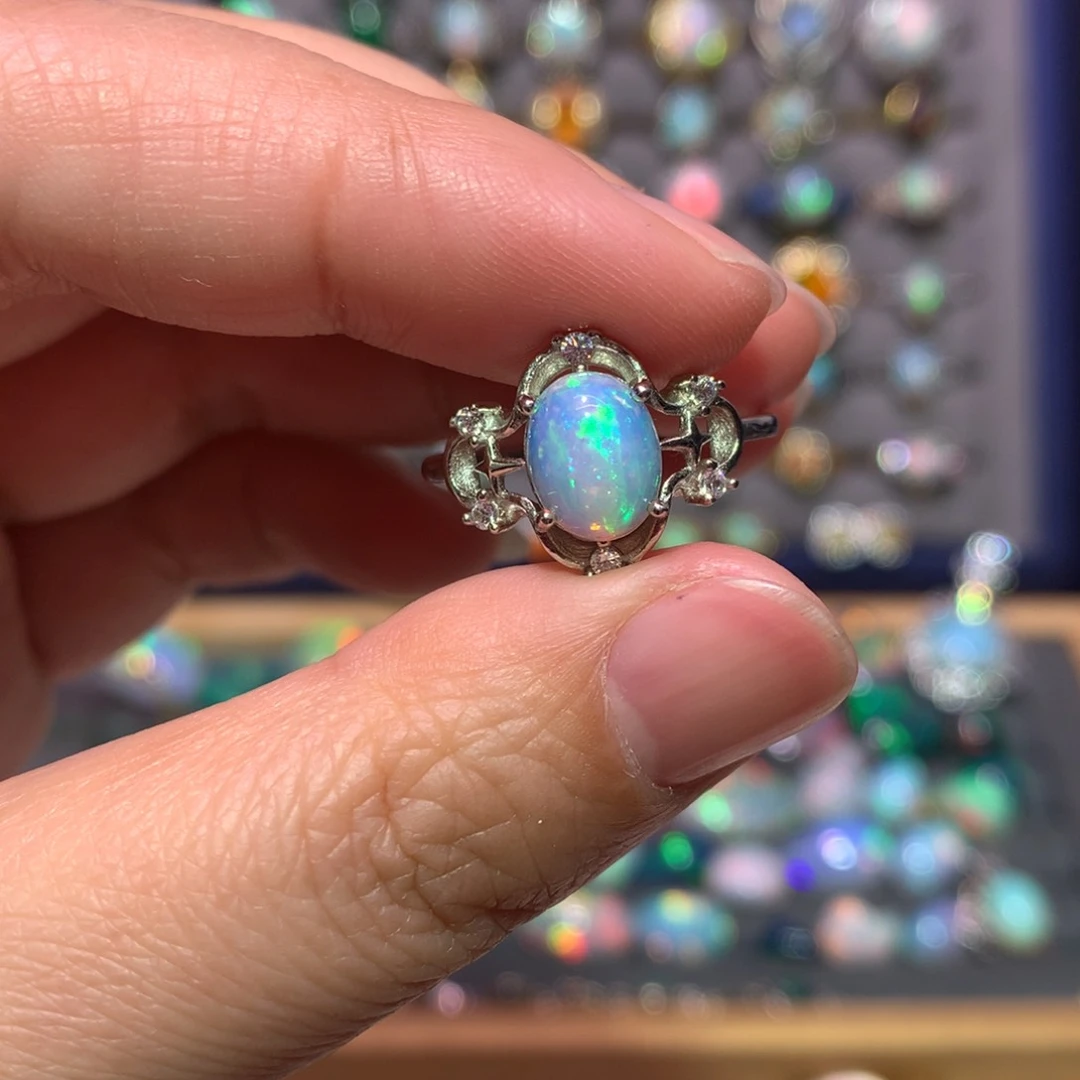 银S925镶嵌欧泊戒指款式