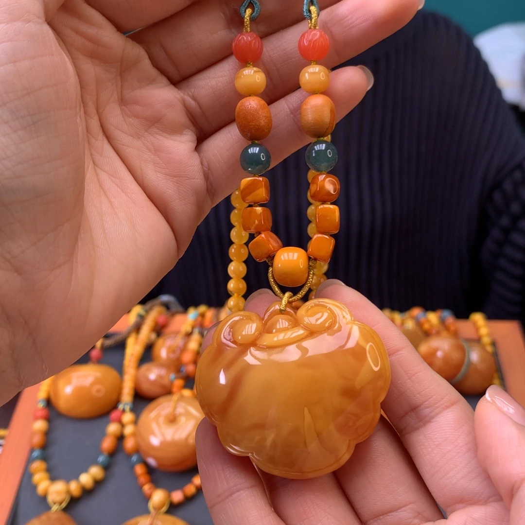 蜜蜡未镶嵌颈饰天然