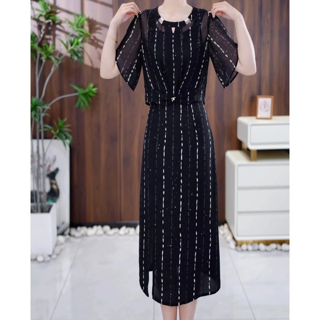 气质套装连衣裙二件套时尚2025优雅夏季显瘦新款裙子收腰