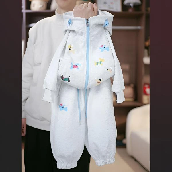 【升级版】【念宝家】男女中小童2025年新款儿童秋季外套套装可爱小狗