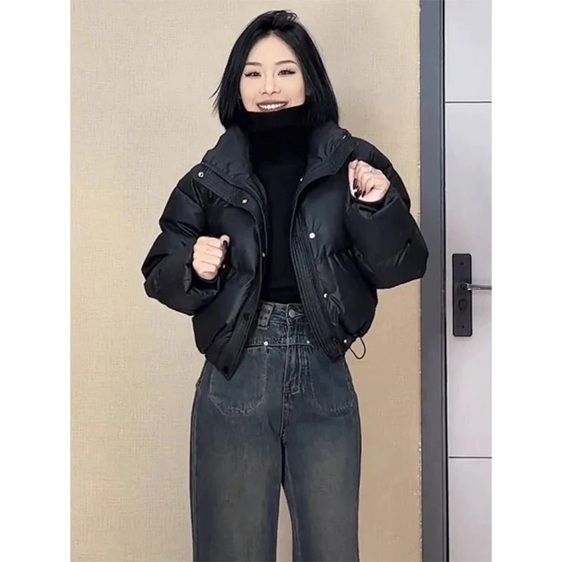 美式pu皮加厚小棉袄外套女冬季2025年新款肯豆风时尚短款保暖棉服