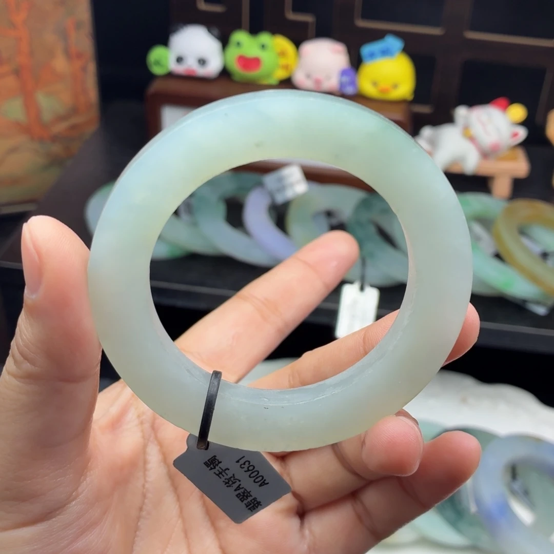 定制翡翠未镶嵌淡淡蓝冰娇49-58-20