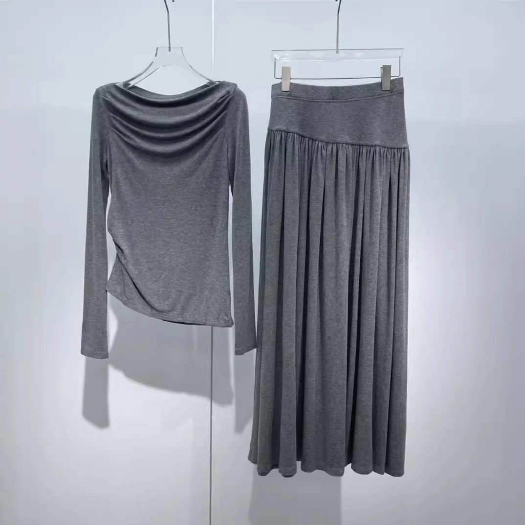 艾诺丝同款2025春季新款时尚百搭休闲套装女半身裙两件套50129237