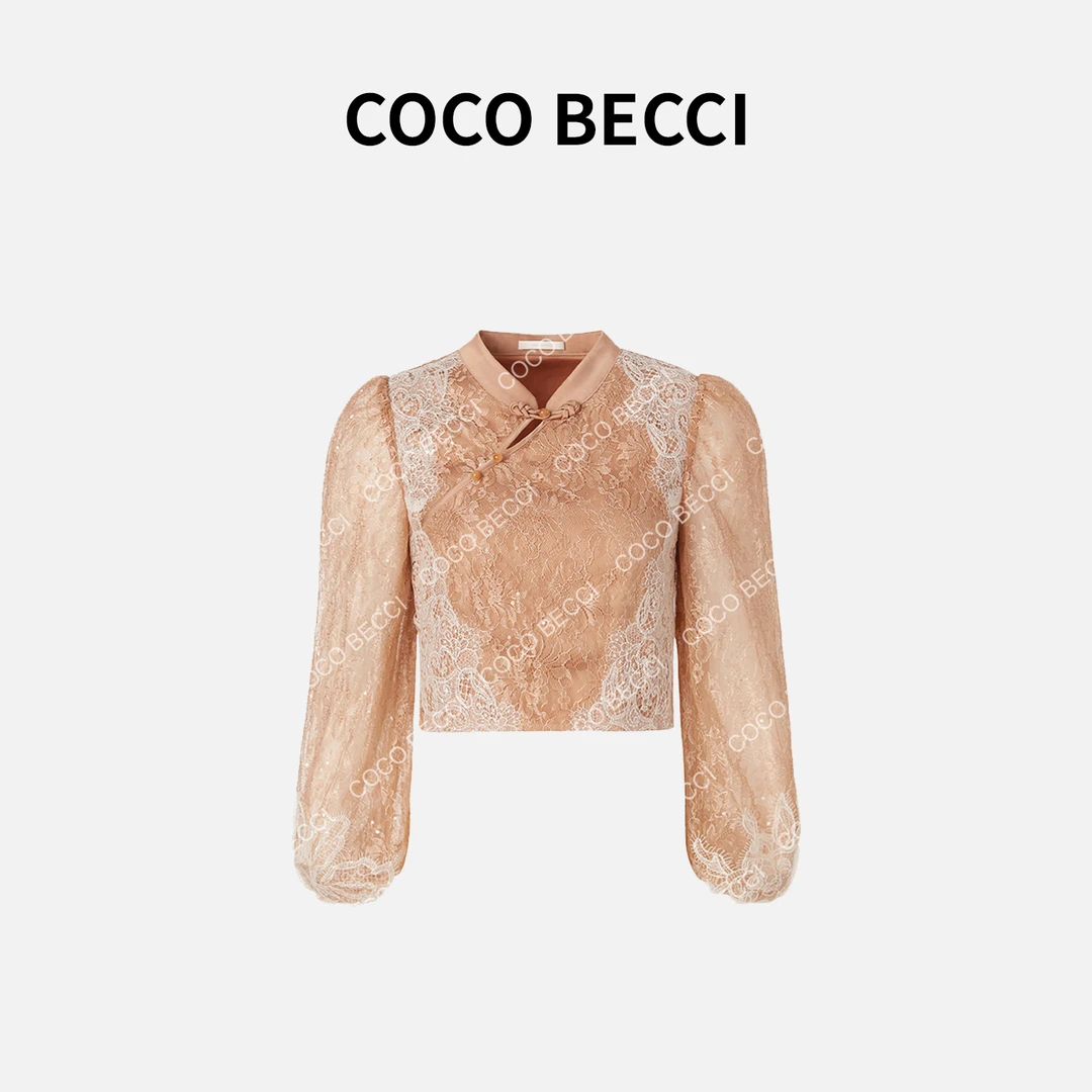 丫头babyCOCO BECCI【长相思】新中式蕾丝上衣YT24YA110001