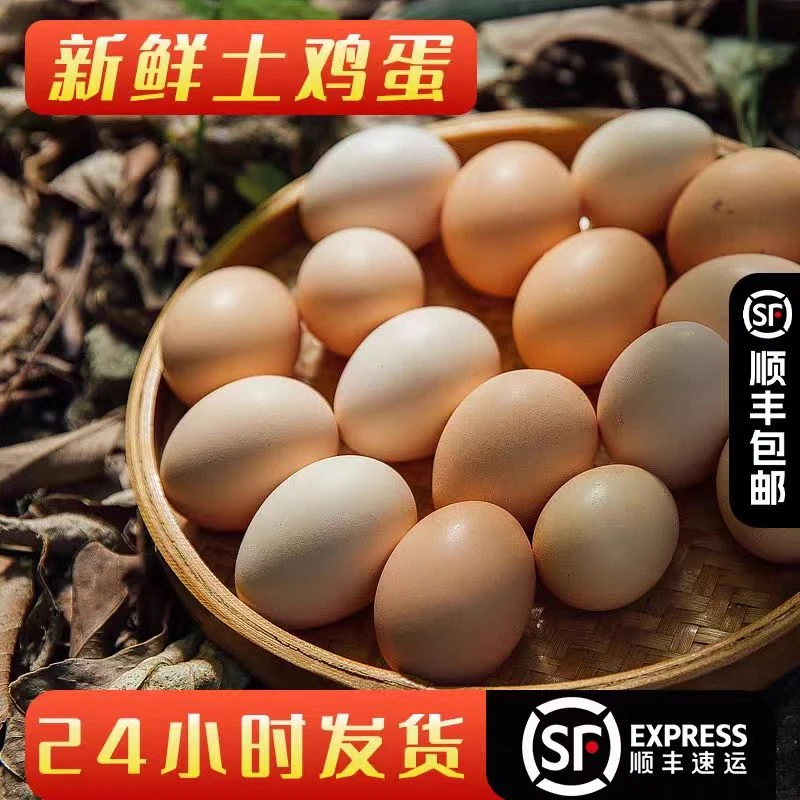 【顺丰包邮】新鲜土鸡蛋正宗农家散养谷物鲜鸡蛋无抗无沙门氏菌无腥