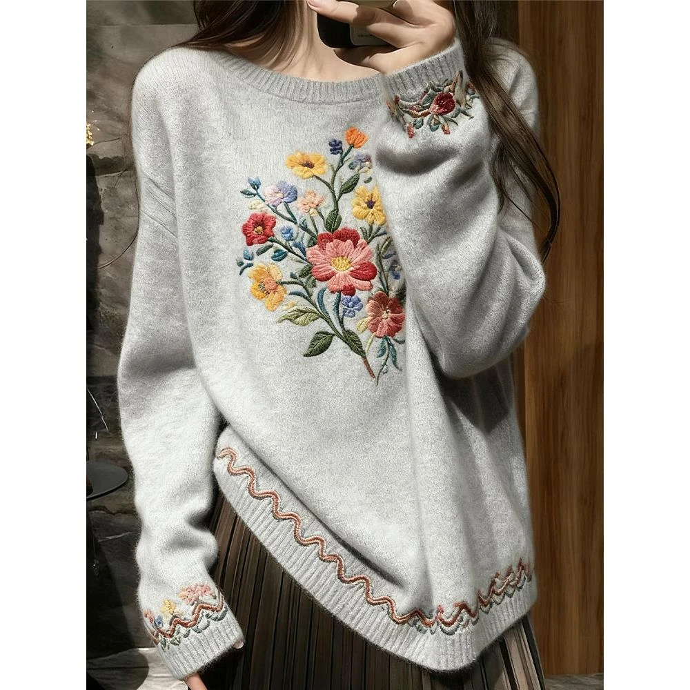 2025年秋季新款独特漂亮高级感chic日系温柔风宽松慵懒软糯毛衣女