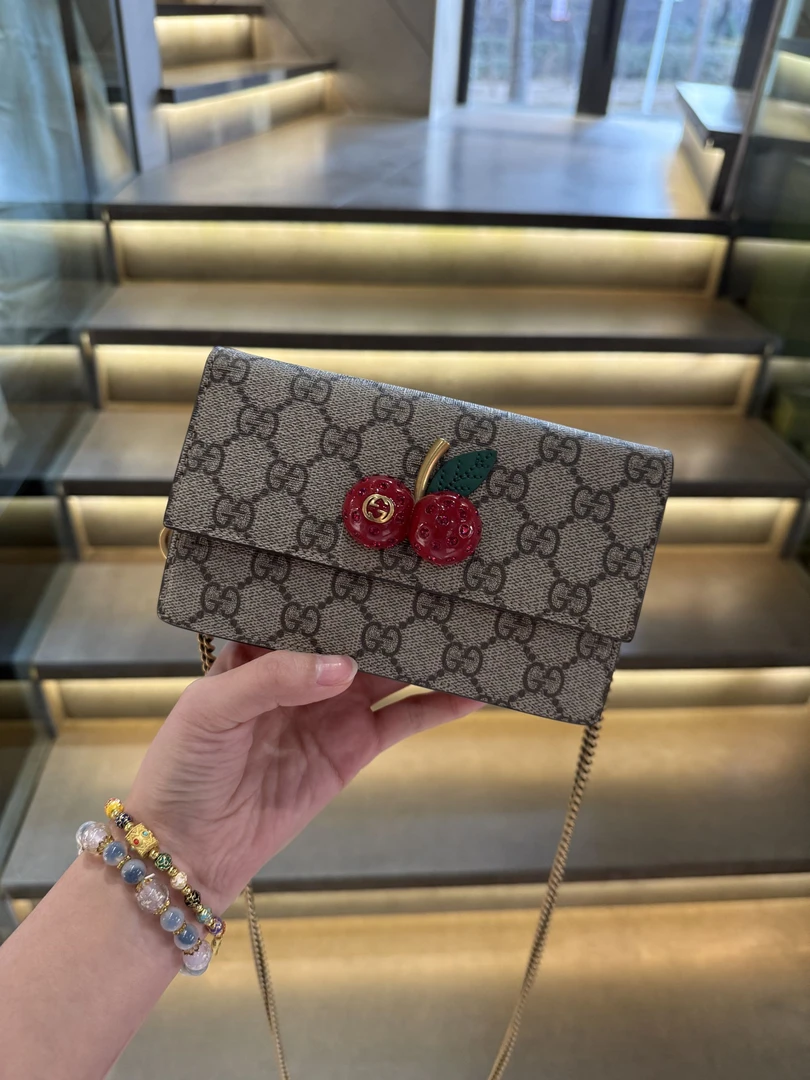 95新 GUCCI/古驰 帝爵奢品/95新/gucci/老花樱桃wok单肩包