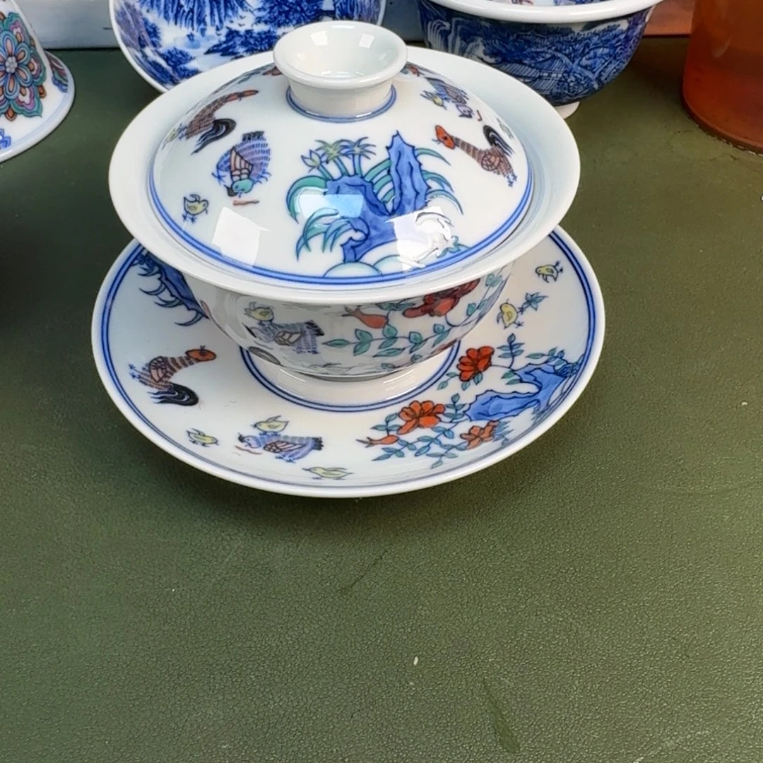 陶瓷景德镇春手绘茶具圆圆258