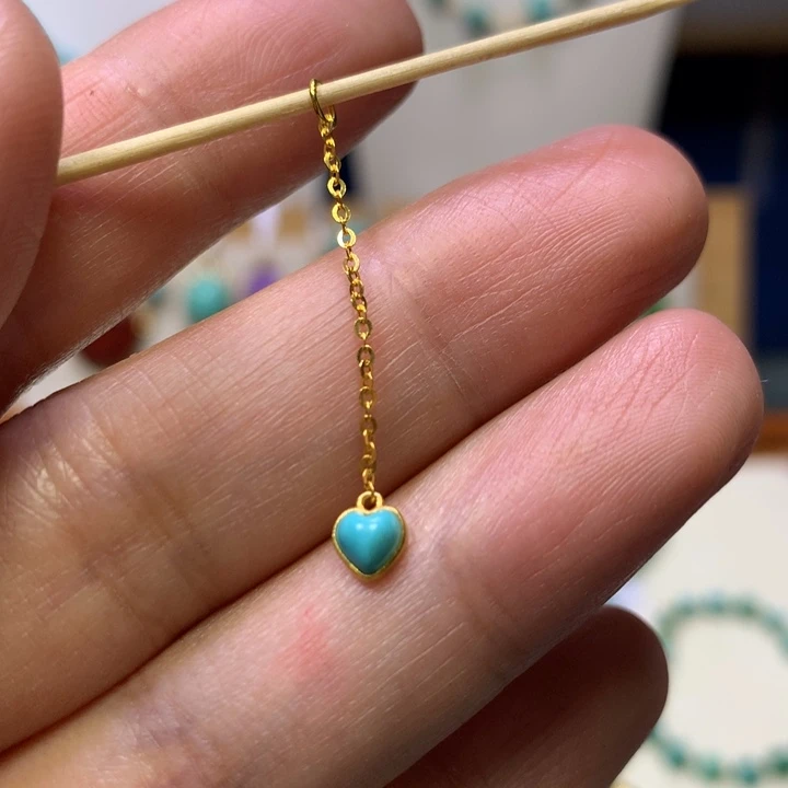 绿松石18K金镶嵌滴流