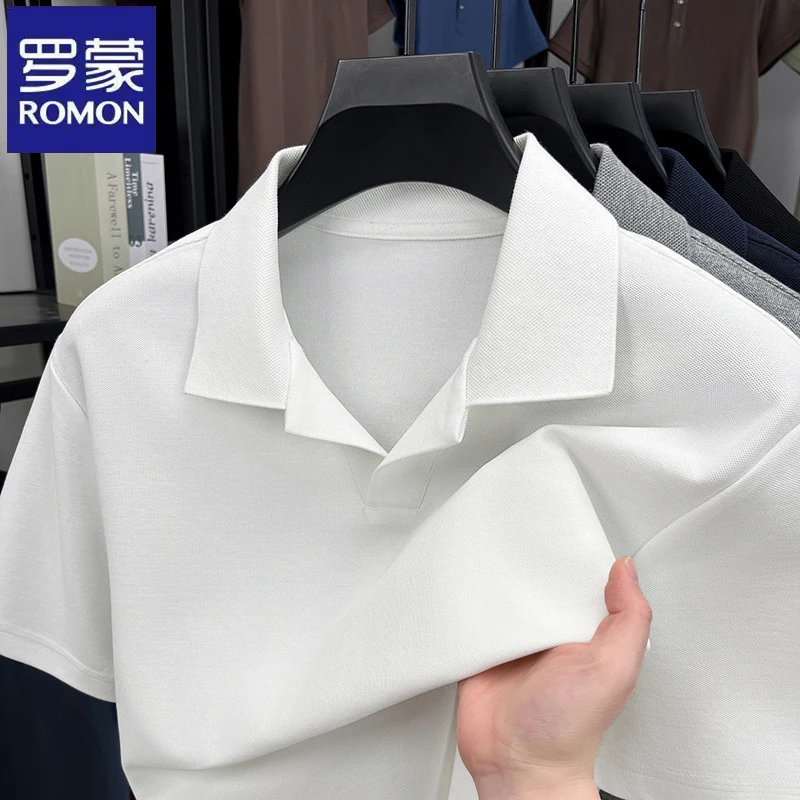 下架时尚纯色翻领短袖Polo衫夏季中青年商务气质休闲韩版男士t恤