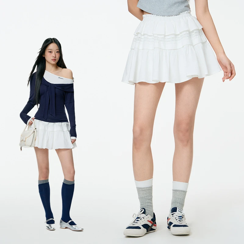 PINPINPLUS丨「娜塔丽」时尚复古a字芭蕾风蓬蓬蛋糕裙 PABEA311001Y