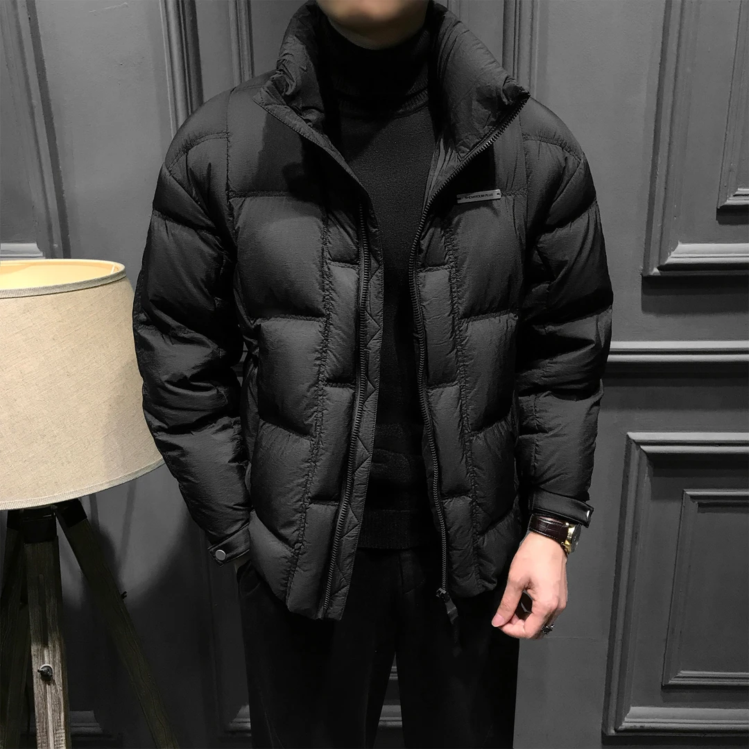 冬季90鹅绒高端羽绒服男士秋冬新款立领加厚休闲外套保暖时尚男装