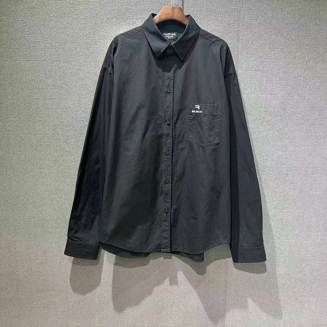 99新 Balenciaga/巴黎世家 （pm）双钩刺绣做旧衬衫 99新38码/9369