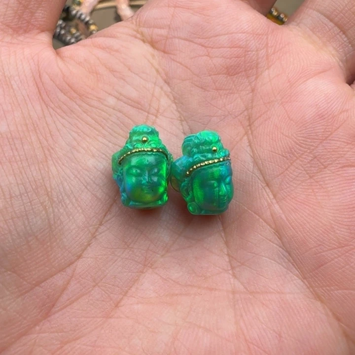 合金欧泊笔搁欧珀绿度母一个随机发