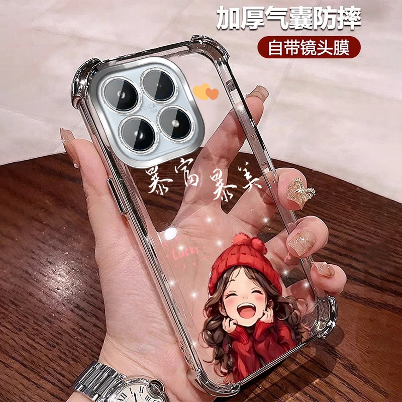 带镜头膜适用小米17promax手机壳四角防摔17软硅胶全包ins风 网红