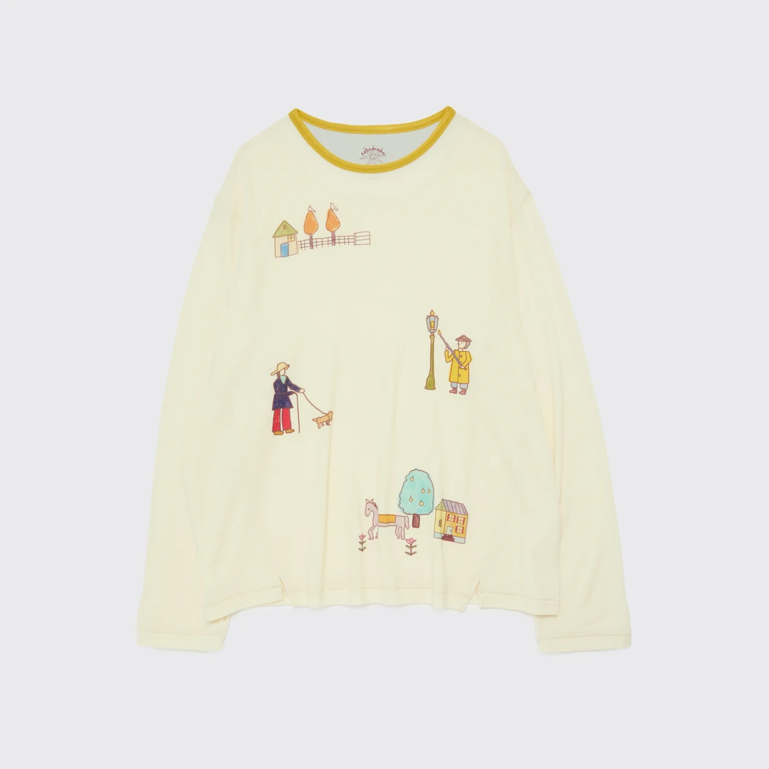 fafamoon 设计师品牌 点灯人印花长袖tee IX买手店