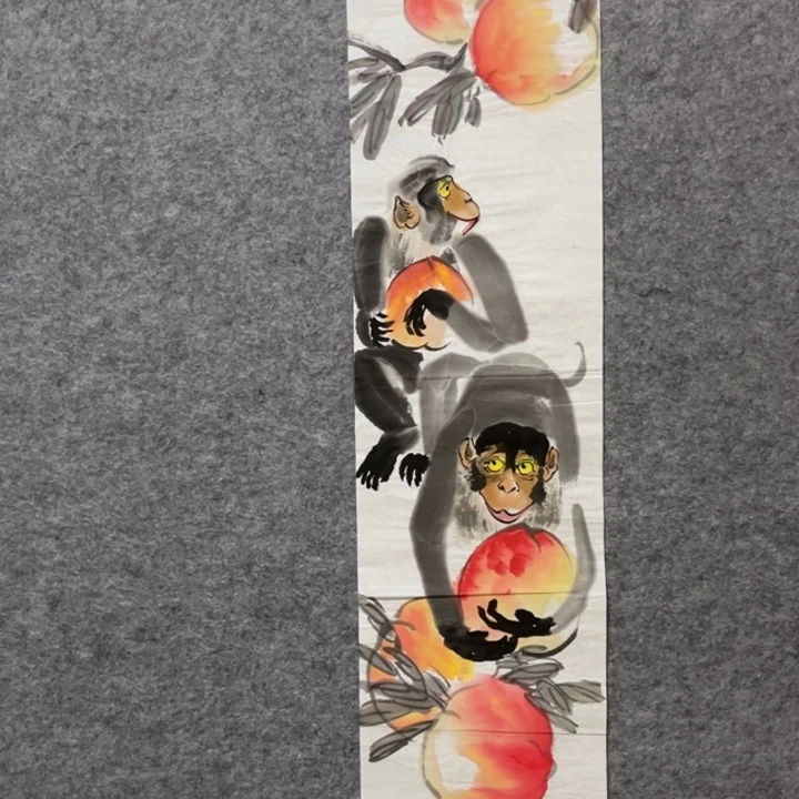 竖款大鱼书画艺术作品