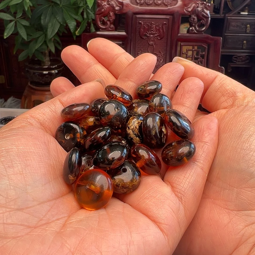 未镶嵌琥珀裸石振****）抚顺琥珀单珠27g