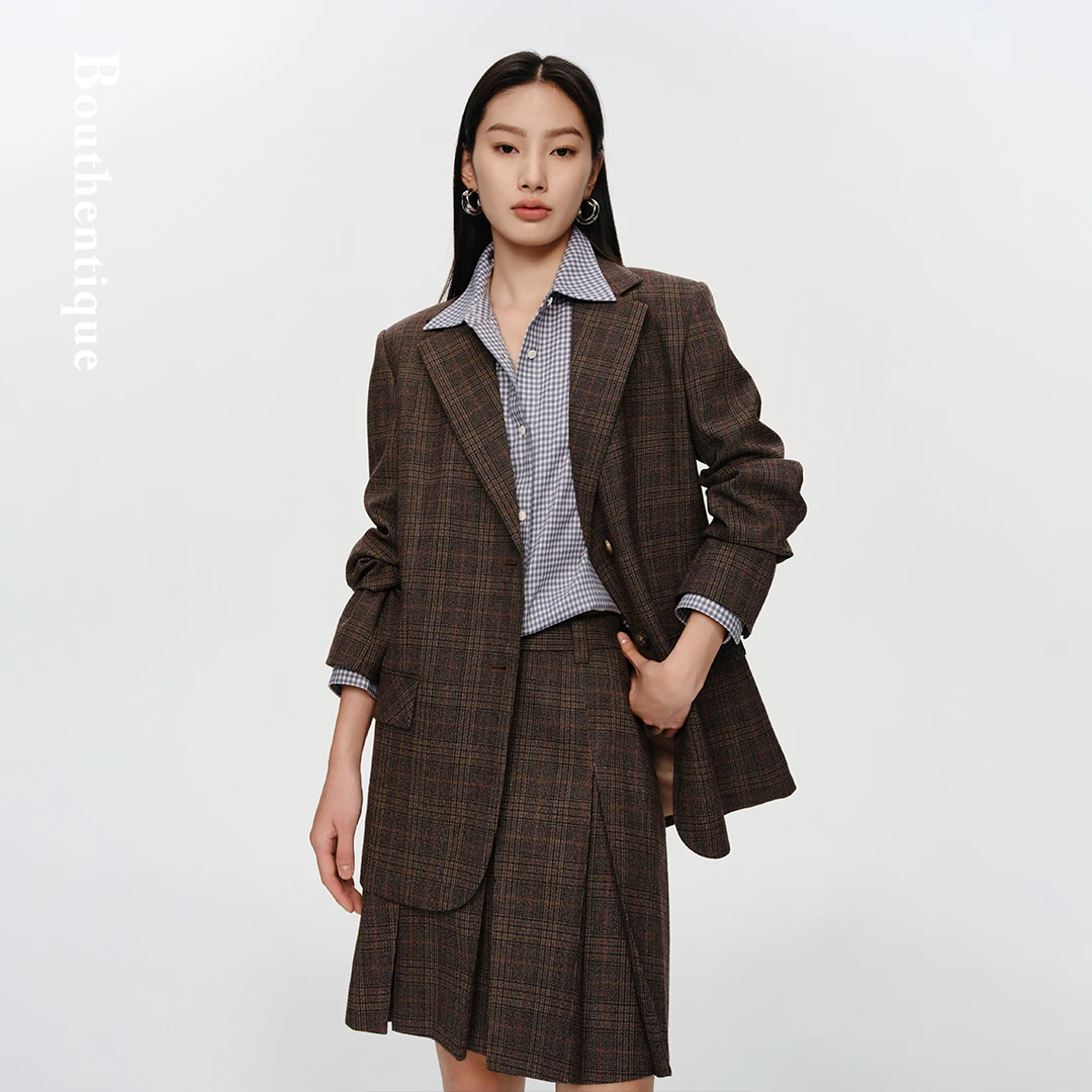 【众心专享价】羊毛混纺休闲单西时尚复古225121J1M23