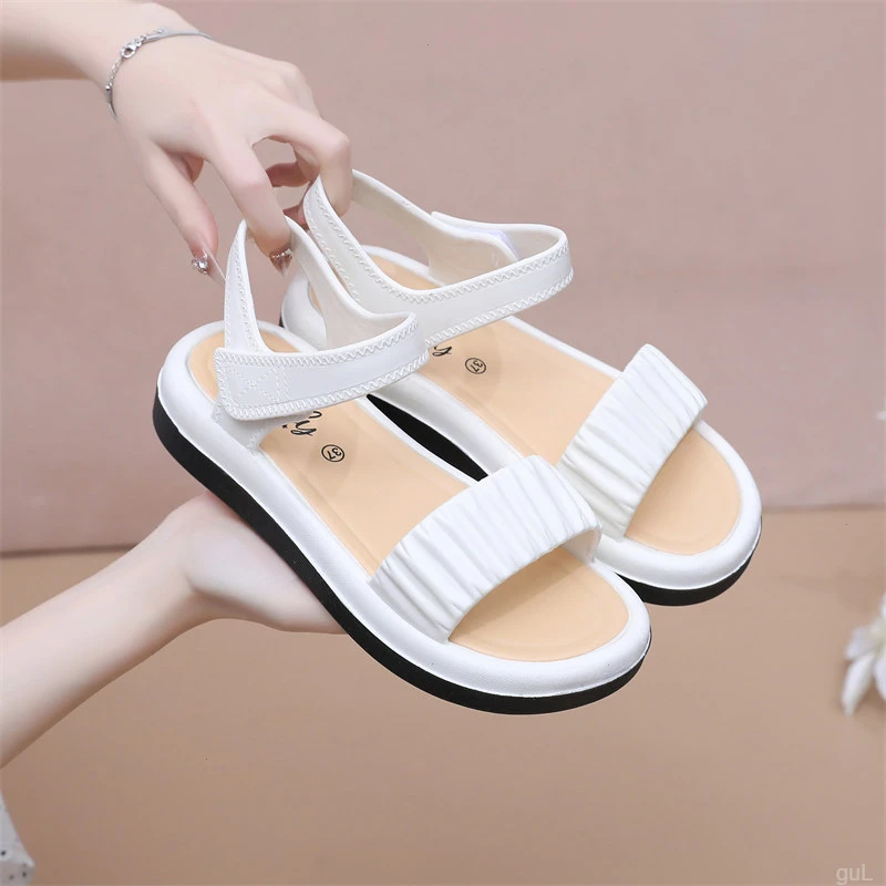 防滑凉鞋时尚季舒适厚底拖鞋软底妈妈凉鞋夏防水新款百搭坡跟女鞋