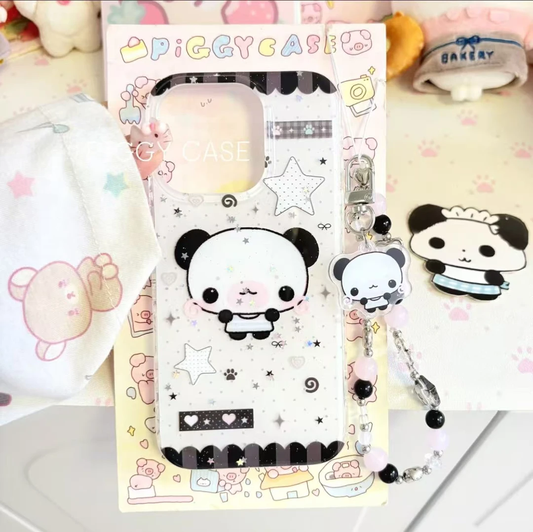 imd古早味星星熊猫适用iphone16promax苹果15手机壳13女14可爱萌