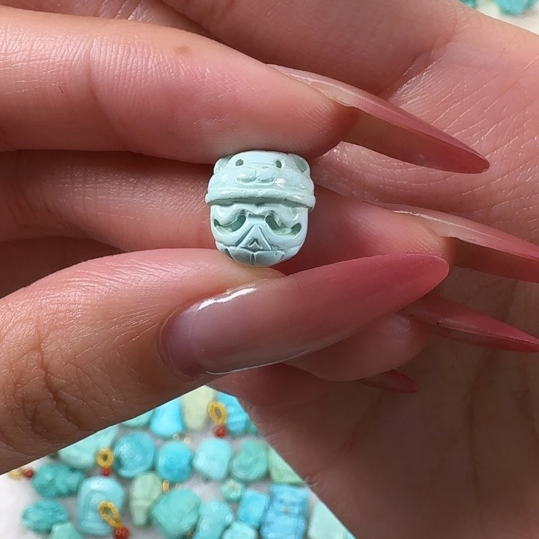 绿松石足铂镶嵌吊坠(不含链)阿呆