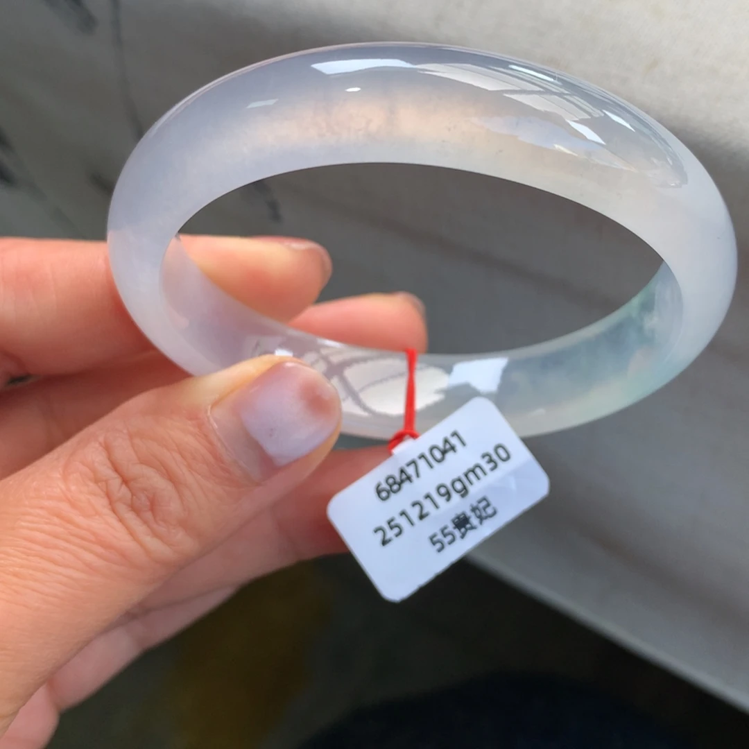 翡翠未镶嵌手镯高冰起刚光白月光无纹裂【强推】