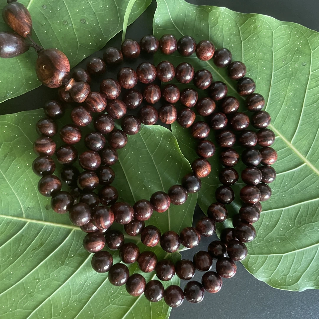 海南黄花梨紫油梨0.8X108颗手串 所见即所得 多样性发货