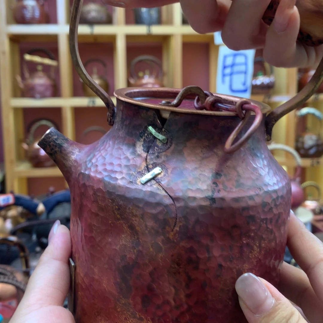 小***萄火烧红据钉木榴提梁壶