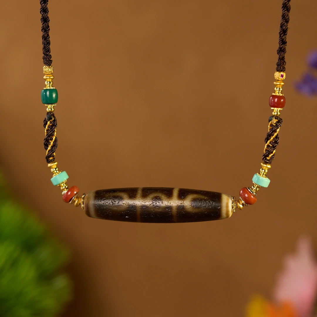 （一芳）牙黄 厚包浆老料 金刚杵珠珠项链 N7LXZ 多样性发一