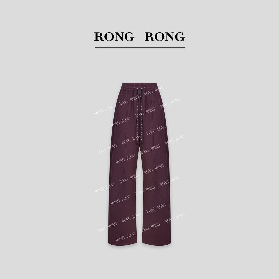 溶溶S【星河紫境】RONGRONG松紧腰头加厚银狐绒休闲弯刀裤C-L206633