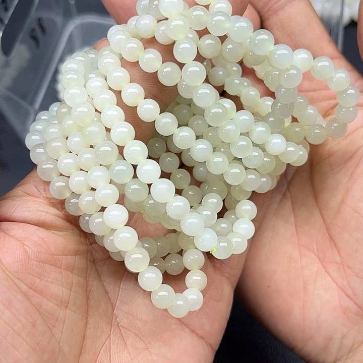 和田玉未镶嵌颈饰新疆和田玉高青白手串卡7