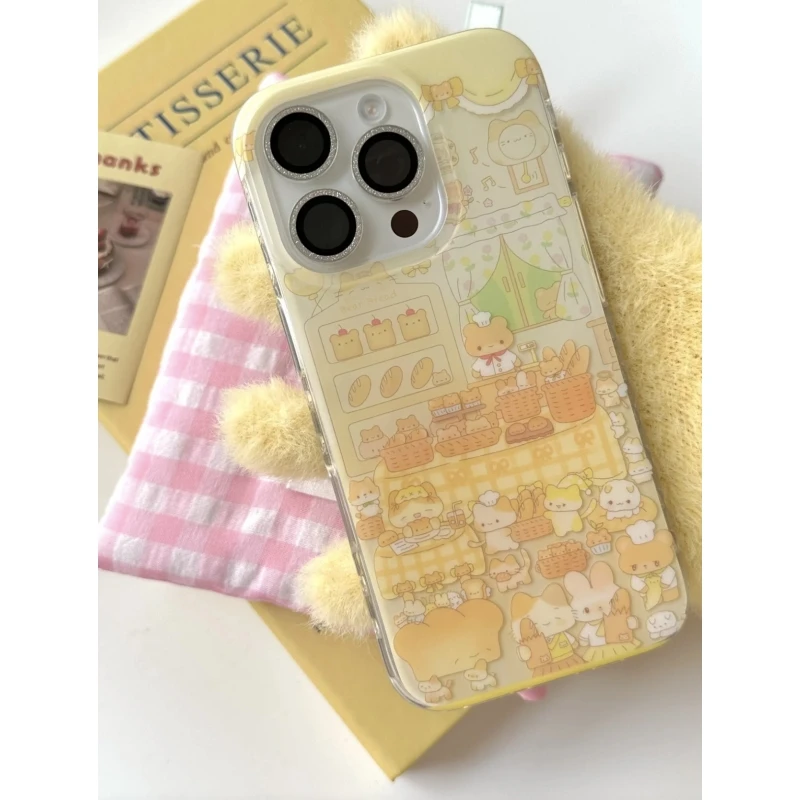 SMBLCE卡通小熊甜点适用iPhone1615大孔手机壳华为vivo小米oppo套
