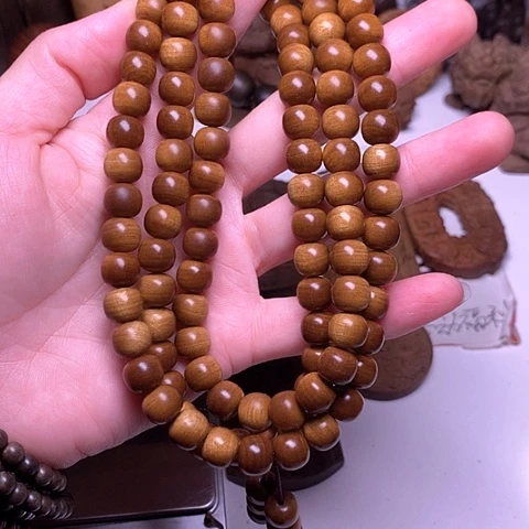 檀香木手串/手链檀香玉化老料8/9/108横纹虎皮沉