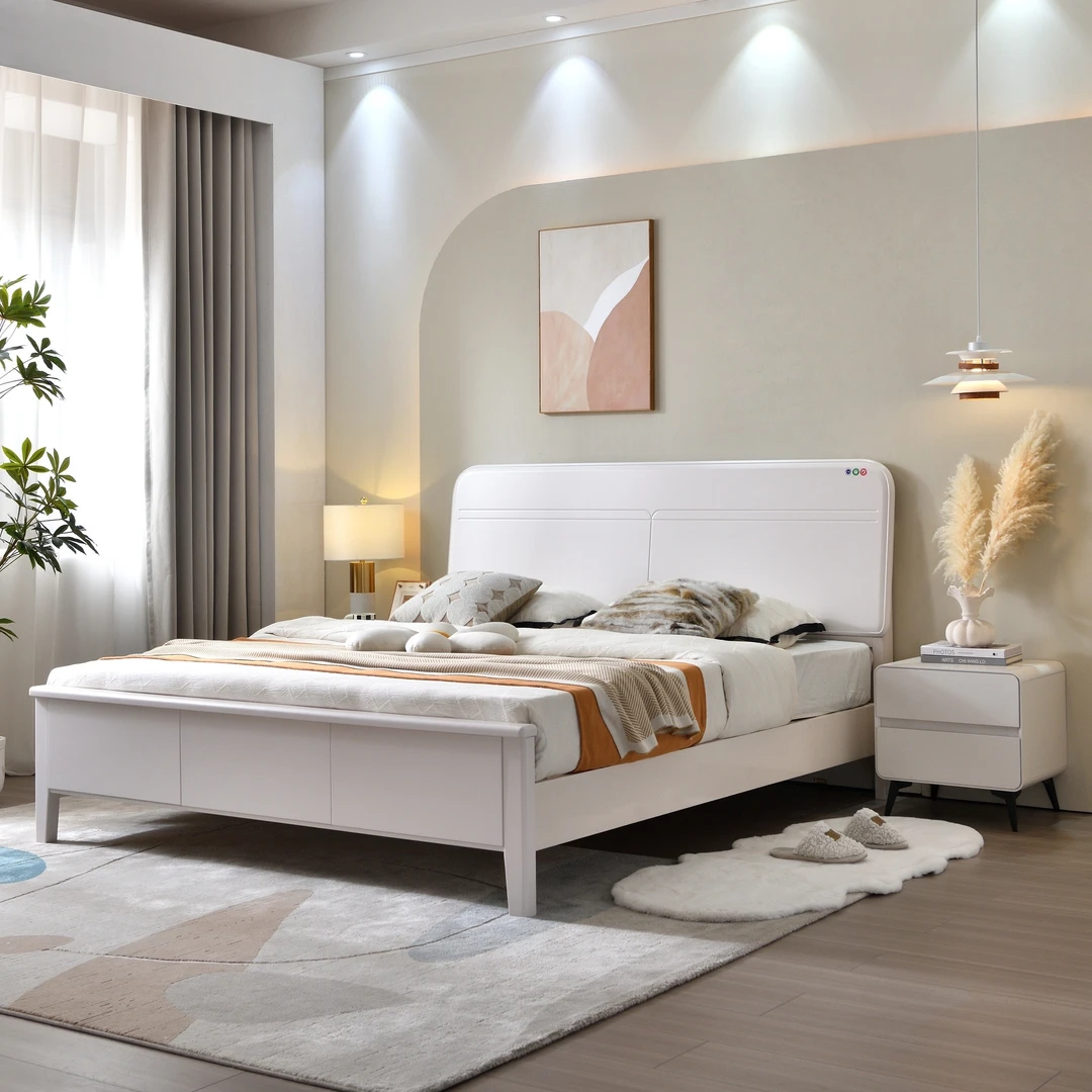 全实木床双人床1.8米床主卧床轻奢床1.5米床次卧床婚床成套床