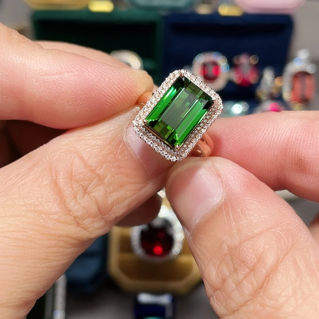 戒指碧玺18K金镶嵌6.06ct