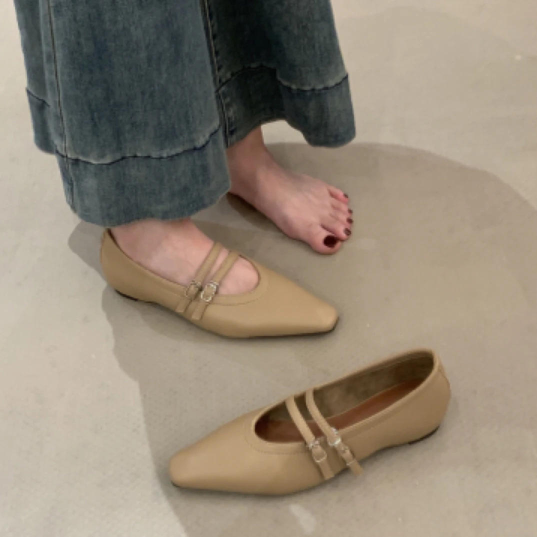 MLC-2457-15法式内增高芭蕾鞋一字带浅口复古气质通勤玛丽珍单鞋