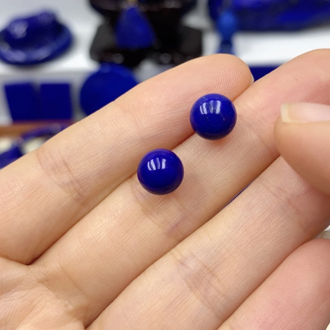 青金石耳饰未镶嵌