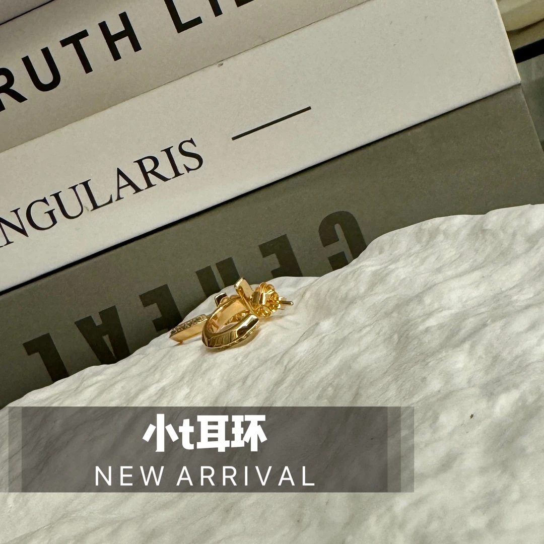 铜合金合成锆石耳饰 ASA. J I E 休闲简约百搭耳环 PPES25