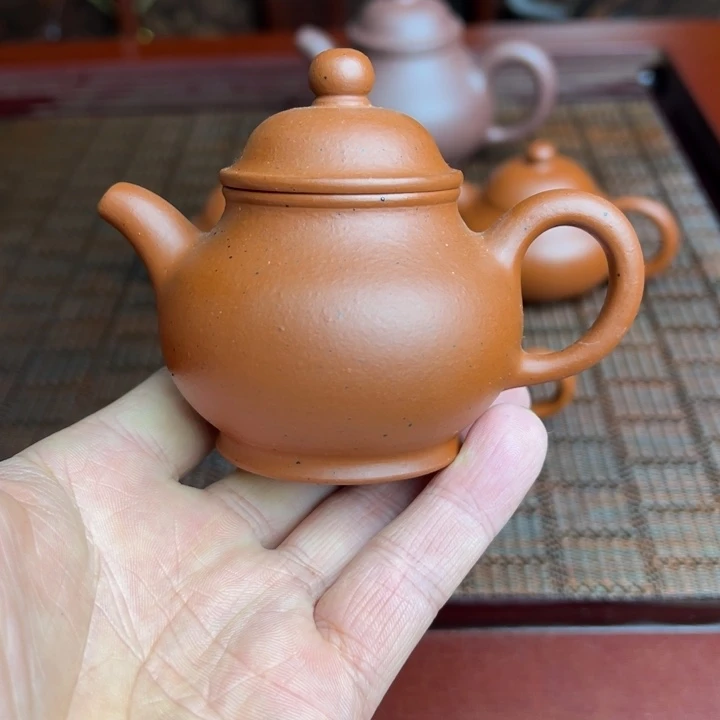 紫砂茶壶黄龙山朱泥、手磨料