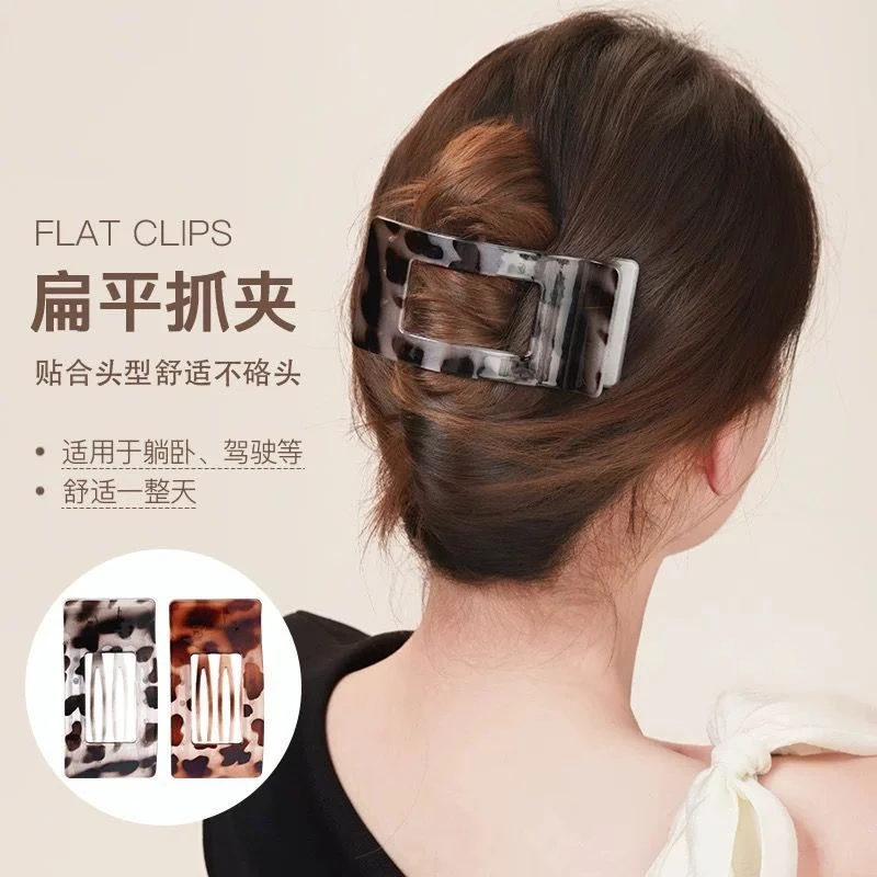 不硌头方形扁平抓夹女2025新款高级感盘发夹后脑勺鸭嘴夹发卡头饰