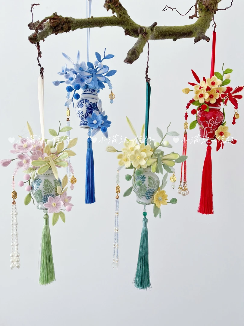 扭扭棒瓷瓶车/门挂DIY材料包含视频教程手工DIY材料包手工礼物