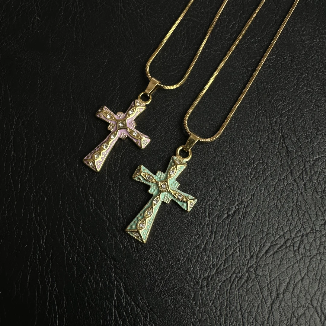 钛钢项链 不掉色原创小众钛钢项链轻奢个性滴油工艺百搭复古简约